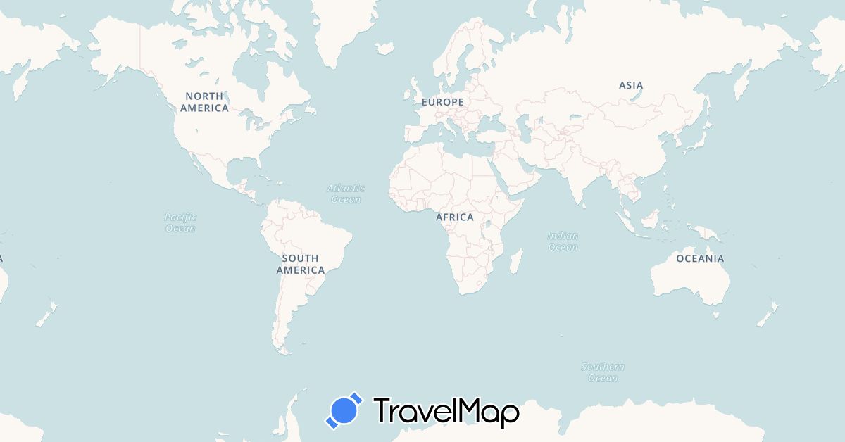 TravelMap itinerary: bus, plane, cycling, train, boat, hitchhiking in China, Cambodia, Malaysia, Philippines, Singapore, Thailand, Vietnam (Asia)